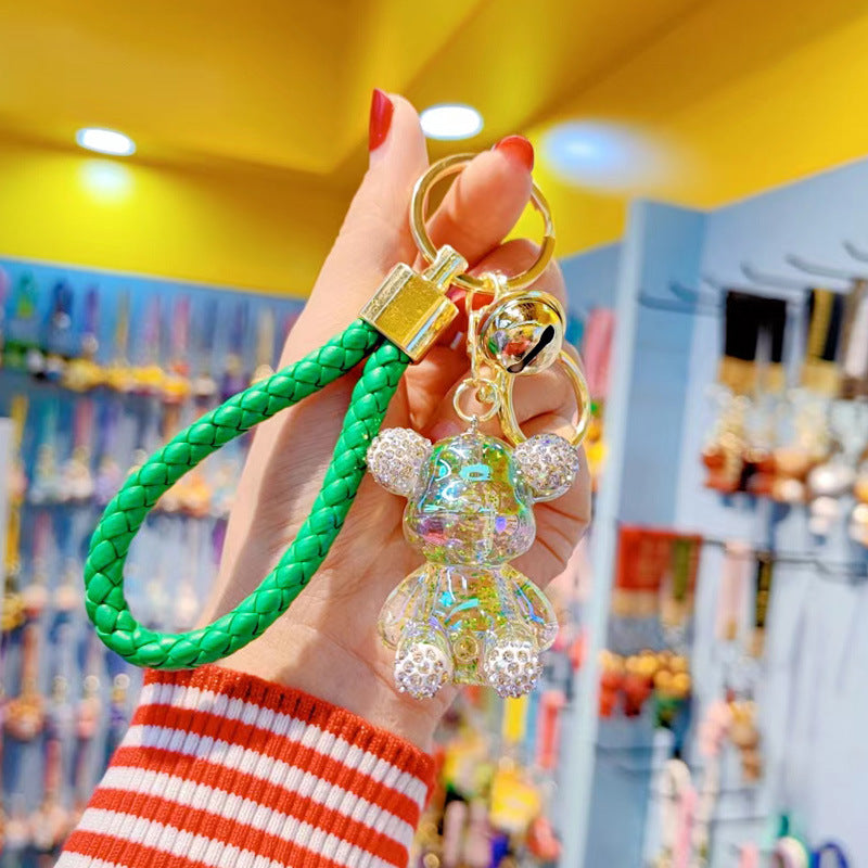 Wholesale Diamond Gypsophila Violent Bear Resin Keychains